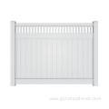 White PVC privacy fence panel with closed picket